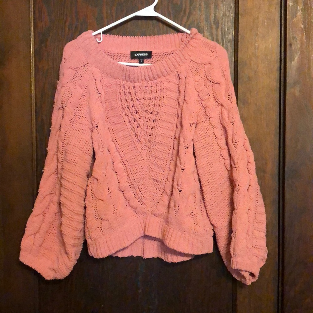 Express cropped balloon sleeve sweater